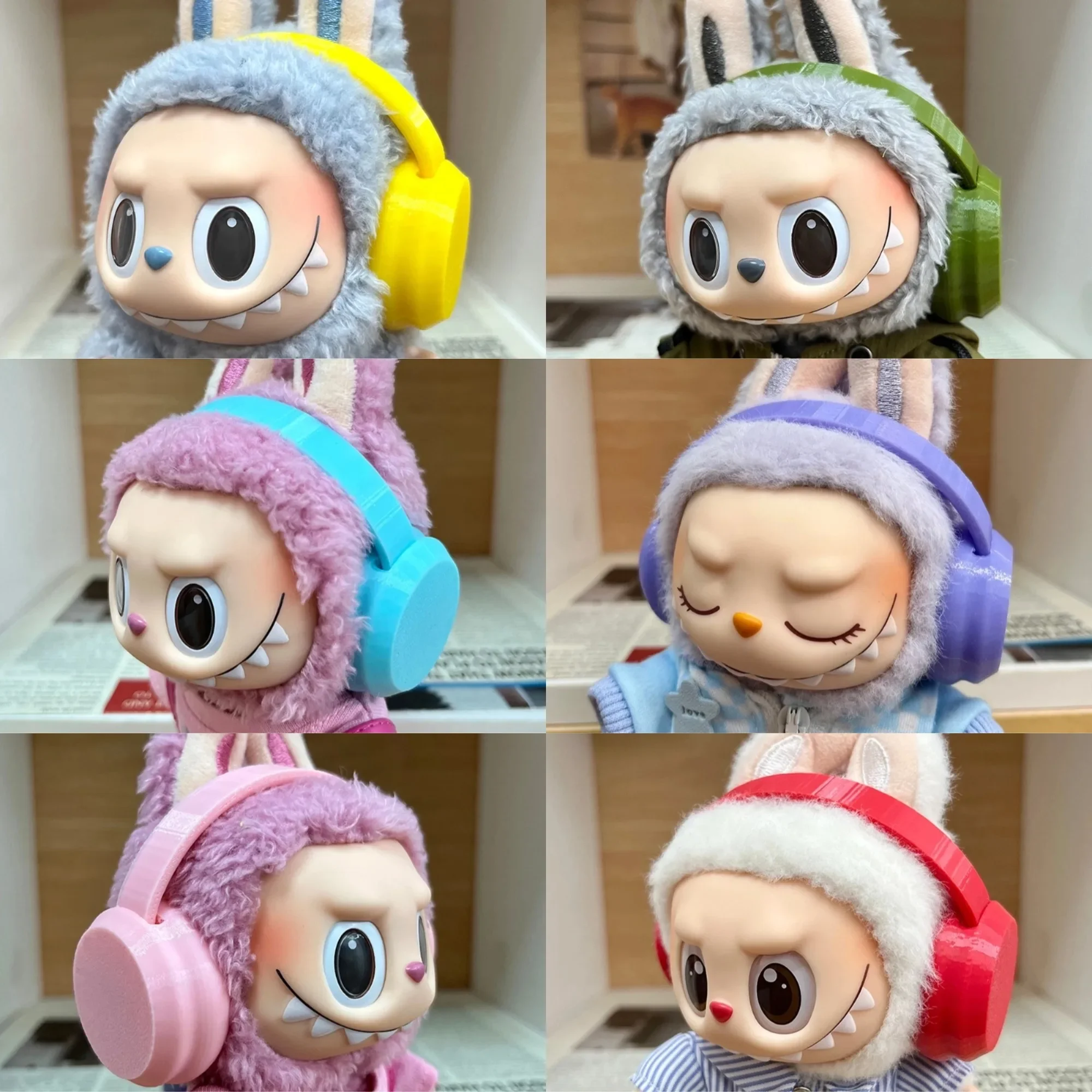 

Labubu Doll Headphones Labubu I II Idol Dolls Plush Doll'S Headset Sitting Party Accessories