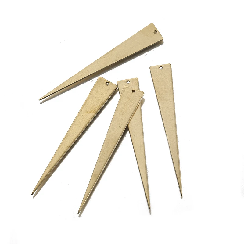 10Pcs Raw Raw Brass Triangle Stamping Long Stick Bar Charms Pendants For Diy Boho Witchy Drop Earrings Necklace Jewelry Making