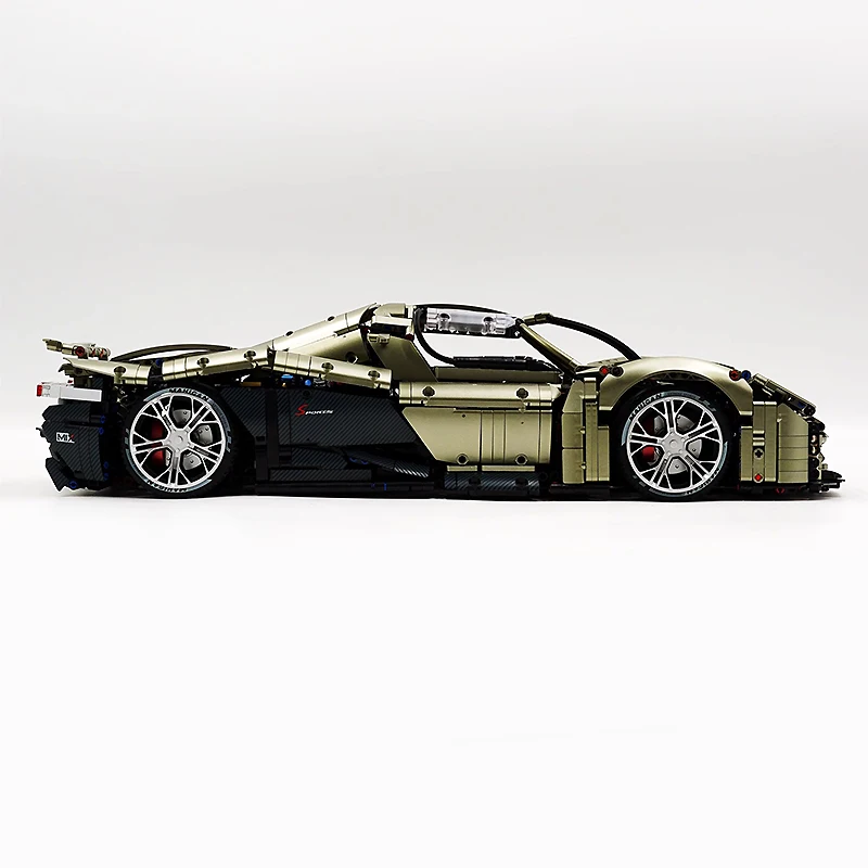 New GULY 10626 1:8 MOC Technical RC Super Sports Car Black X Building Bricks Blocks Puzzle Toy Assembly Christmas Gift For Kid