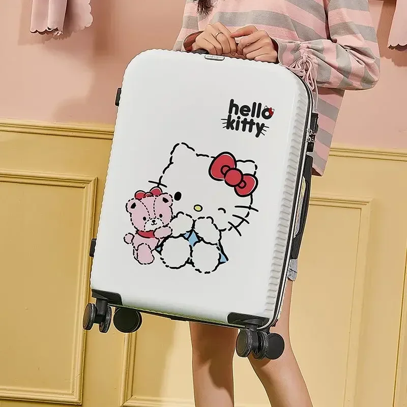 

Hello Kitty Kawaii Anime Sanrio Luggage Boarding Storage Box Cute Cartoon Kt Cat Ins Fashion Carry-on Wheel Case Gifts for Girls