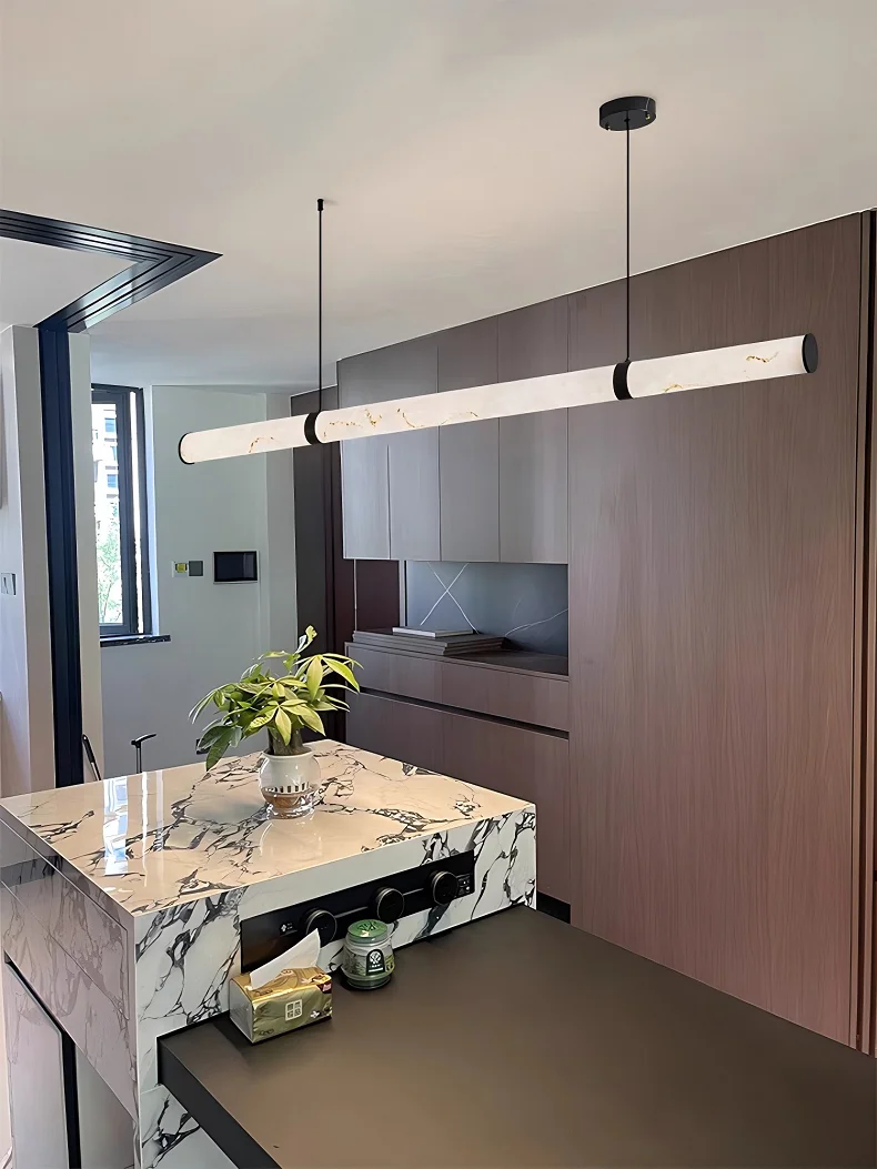 Modern Minimalist Italian- Style Marble Chandelier for Dining Room Cloud- Stone Table Bar Counter