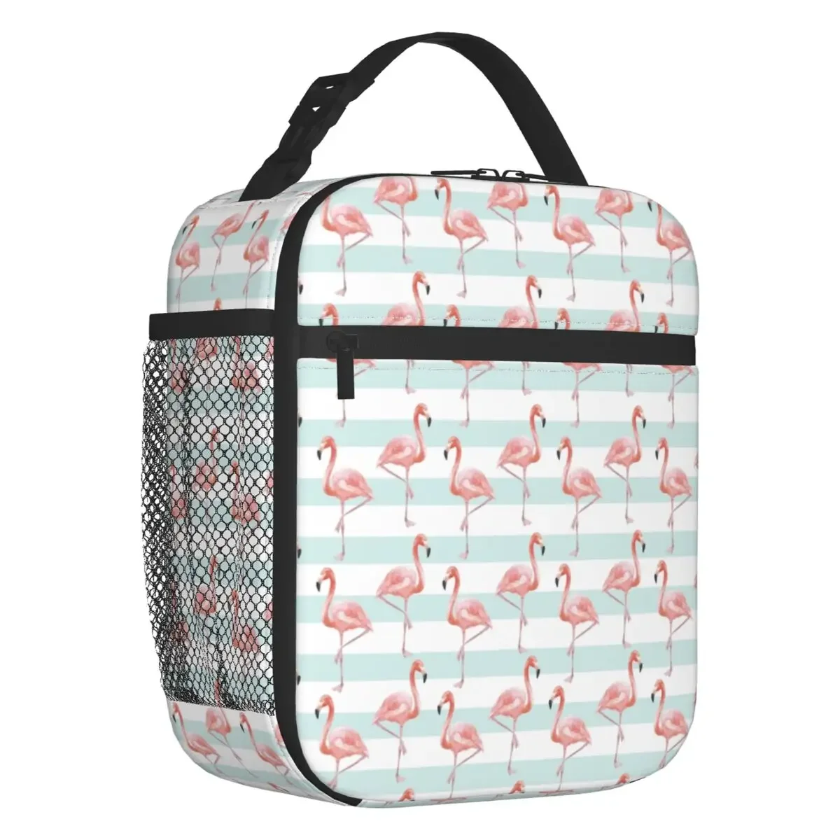 

Summer Flamingo Bird Seamless Pattern Portable Lunch Boxes Multifunction Thermal Cooler Food Insulated Lunch Bag Kids School