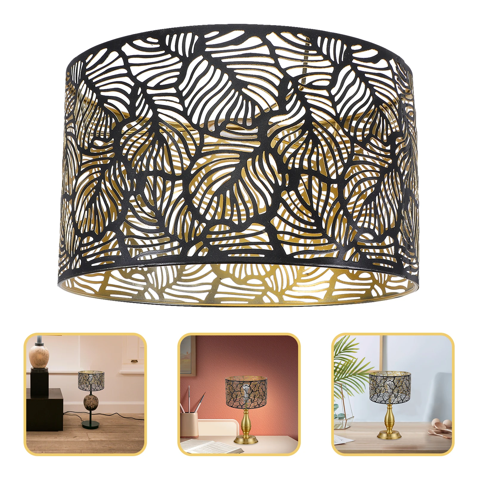 

Modern Simple Iron Lampshade Hollow Out Leaf Design Light Cover For Bedroom Living Room E27 E14 Metal Mesh Barrel Tree Shadow