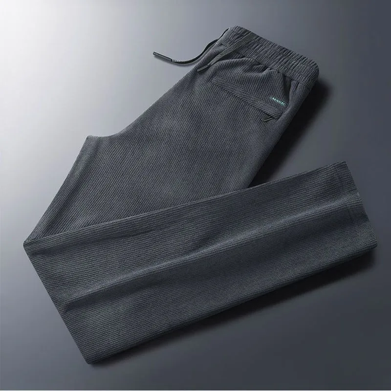 Men's Corduroy Pants Fleece Lined Straight Leg Casual Trousers Outerwear Winter Warm Business Casual Plain Color