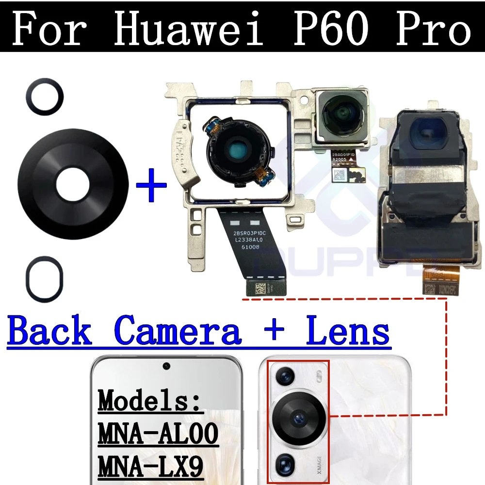 Back Camera Lens Cover For Huawei P60 Pro P60Pro MNA-AL00 LX9 Front Rear View Frontal Main Facing Small Camera Module Flex Parts