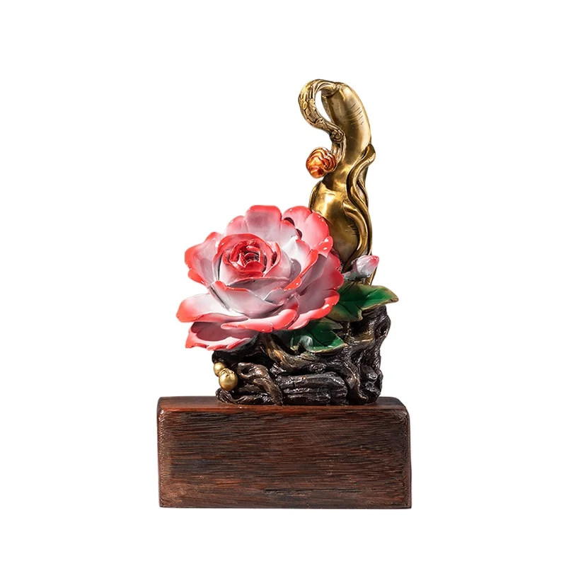 

Copper flower blooming rich ornament