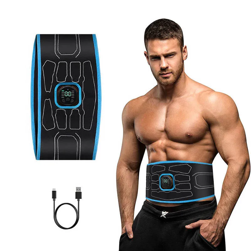 Smart EMS Abdominal Trainer Muscle Stimulator Toner Fitness Vibration Waist Belt Body Slimming Belt Electric Weight Loss Unisex