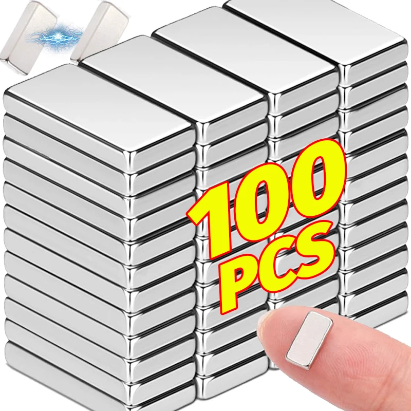 

5/100PCS Strong Neodymium Magnetic Blocks Mini Rectangular Magnets for Fridge Whiteboard Fixed DIY Home Office Storage Supply