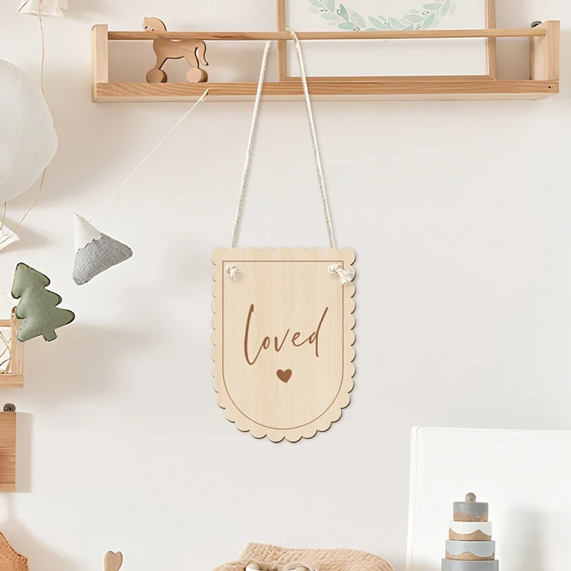 1 Stück Holz geliebtes Schild dekorative Plakette Türschild Kinderzimmer Wanddekoration Regal Dekor Spielzimmer Küche dekorative Plakette & Schild