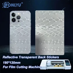 FONLYU 50PC Transparent 3D Embossed Back Sticker Rear Cover Protective Film For Mobile Phone Skin Hydrogel Sheet Cutting Machine