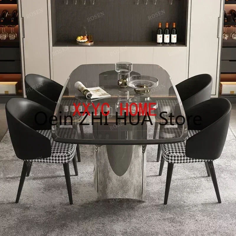 Glass Modern Dining Tables Kitchen Nordic Luxury Living Room Dining Tables Party Design Tavolo Pranzo Home Furniture SR50DT