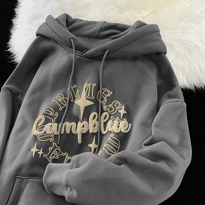 100% Cotton Hoodies Silver Fox Wool Sweatshirts For Men Couple Hoodies Hip-Hop Streetwear Pullover Vintage Harajuku Sweatshirt