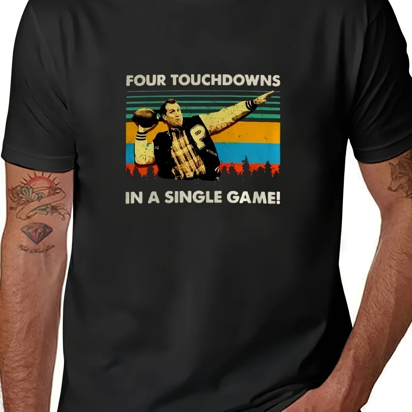 Selected Al Bondi Single Field Four Dash! Retro T-shirt for Men and Women, Family Casual Style Retro Printed Short Sleeved Shirt