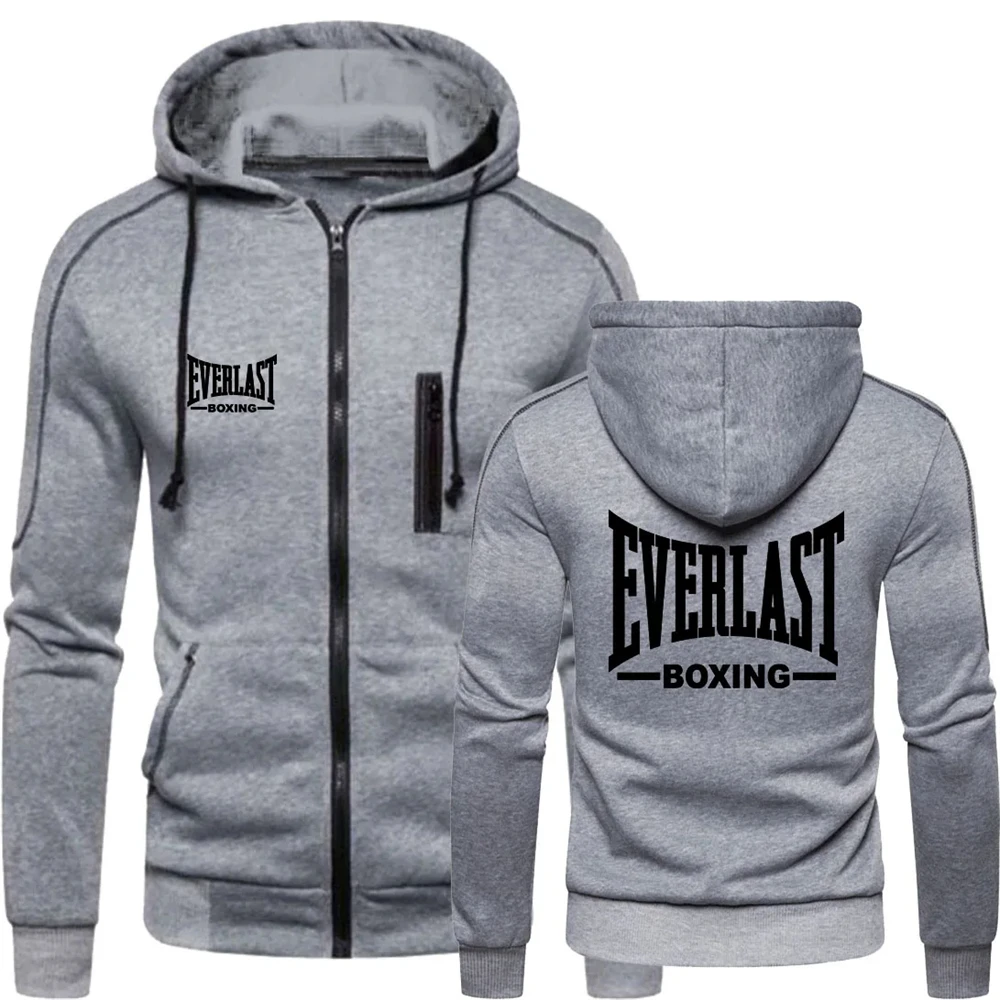 2024 New EVERLAST Men\'s Sportswear Fashion Zipper Hoodie Letter Printed Men\'s Sportswear Casual Warmth Sportswear Set Winter