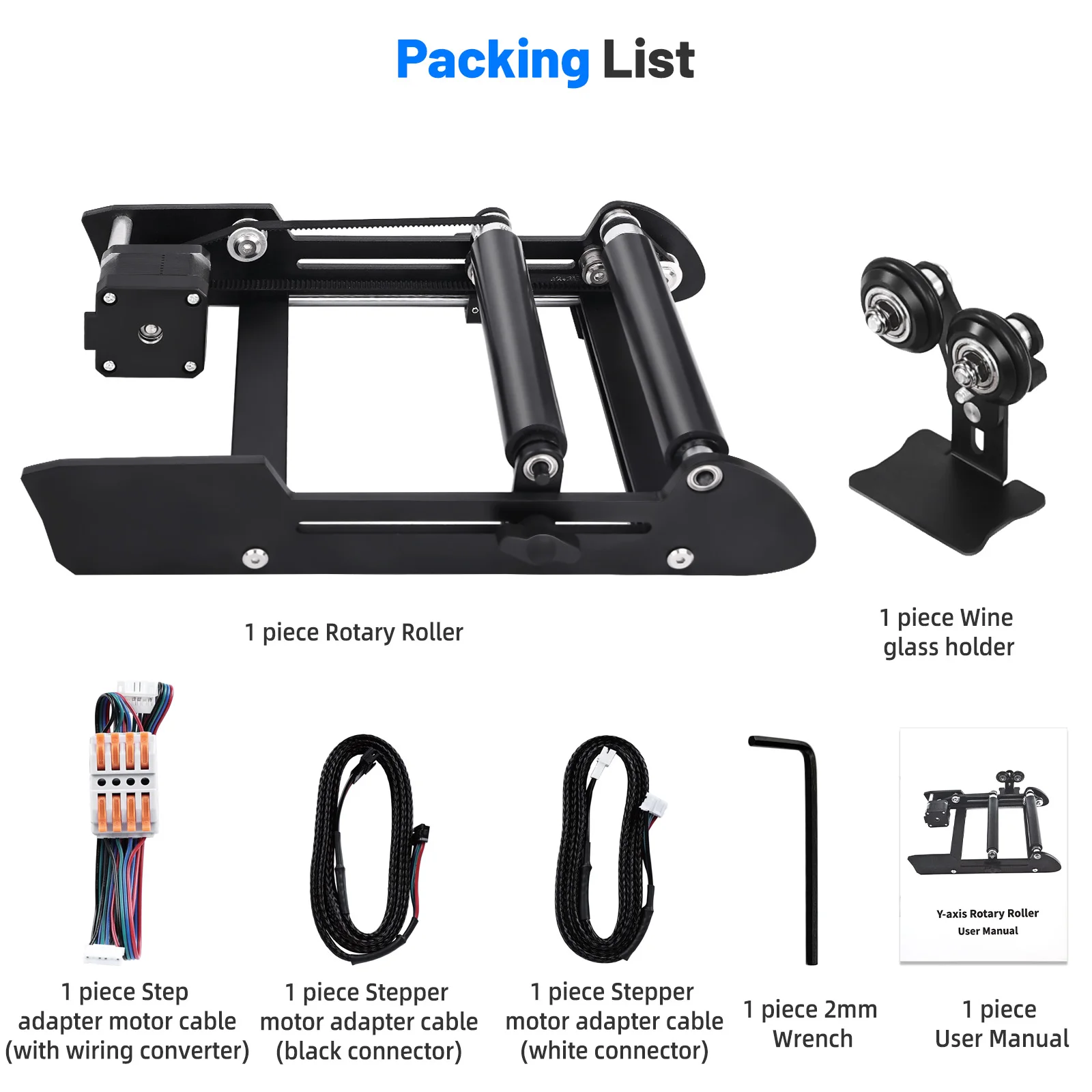 CNC Rotary Roller Laser Engraving Machine 360 Degree Y-axis Rotary Roller Engraving Module for Cylindrical Object Wine Glass