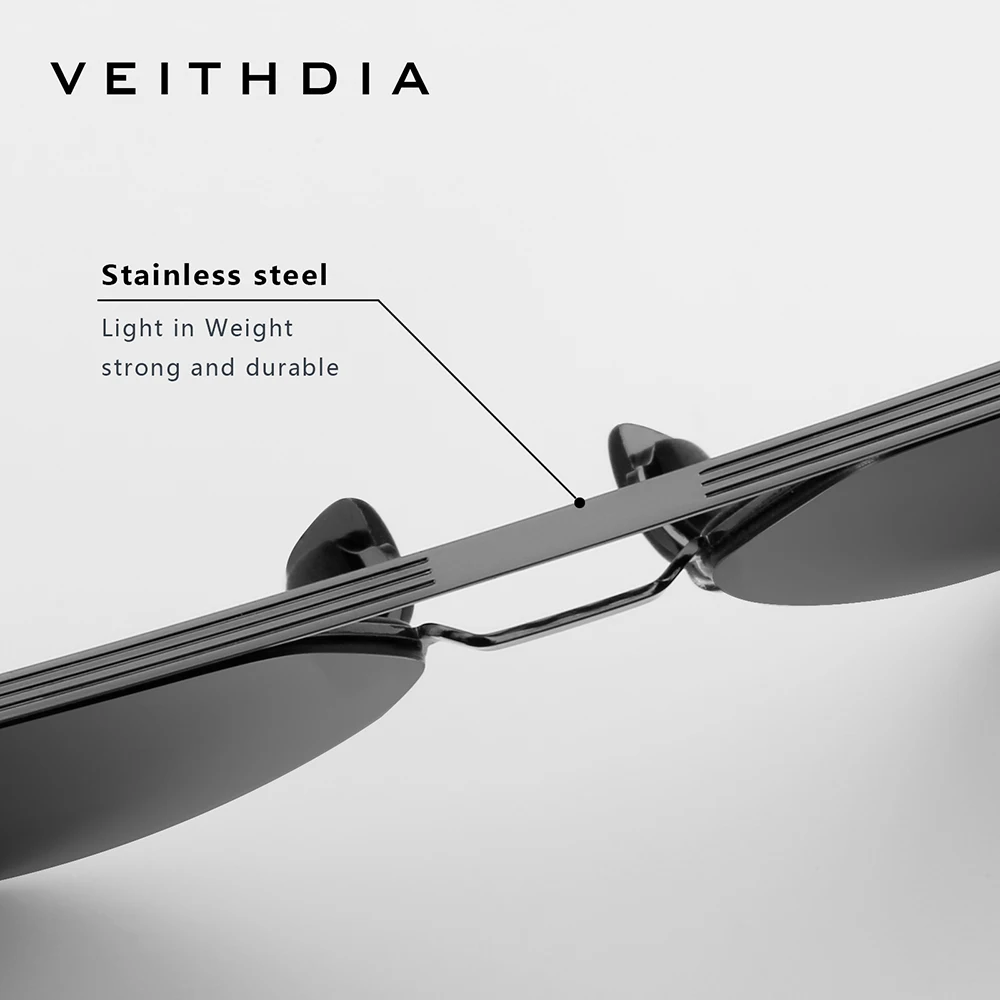 VEITHDIA نظارات شمسية كلاسيكية للرجال، نظارات شمسية مستقطبة من النايلون عالي الوضوح، نظارات مقاومة للأشعة فوق البنفسجية 400 للذكور 8269 #6