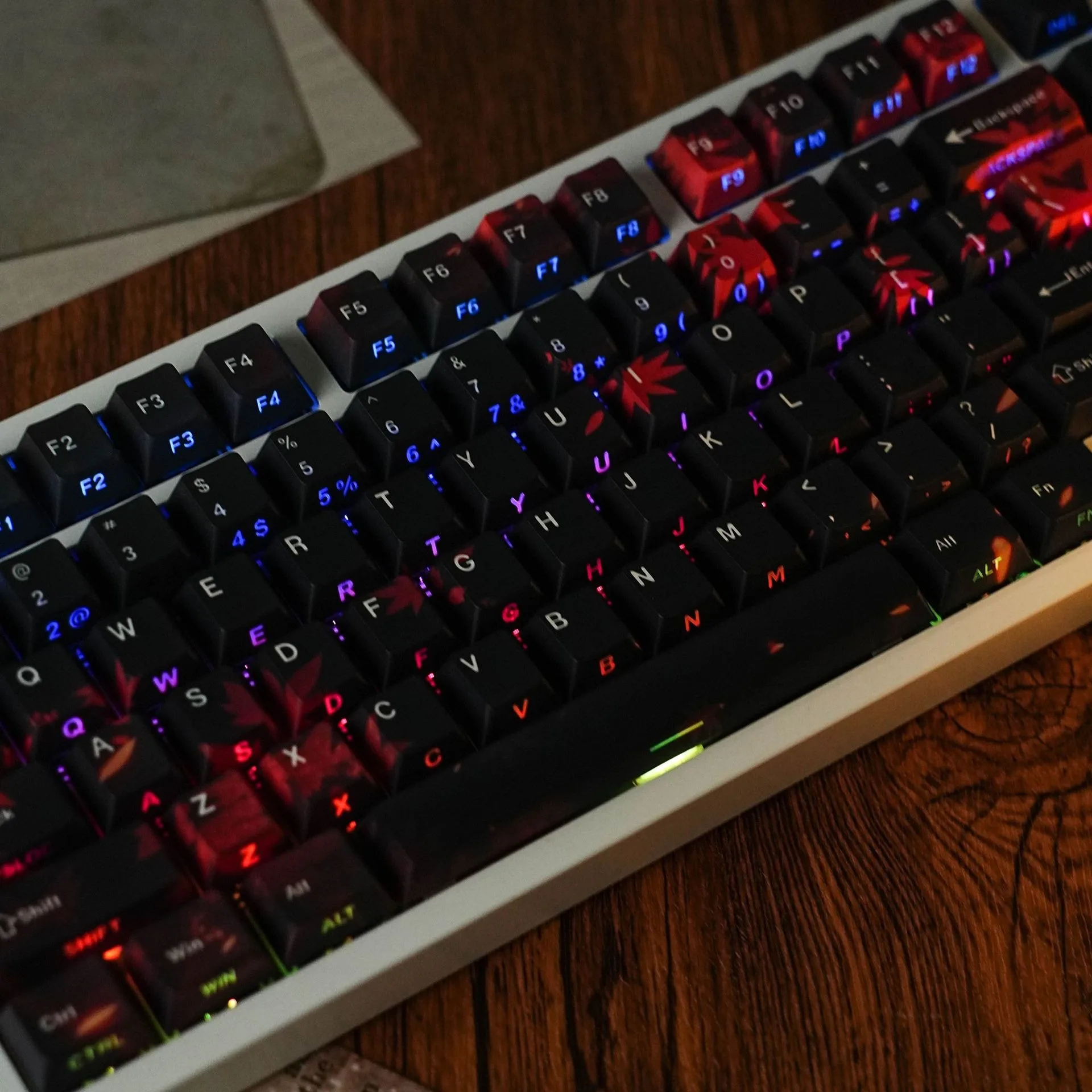 Mechanical Keyboard Maple Keycap Russian Spanish French German Korean Japanese Arabic Side Printed Cherry Profile PBT Keycaps