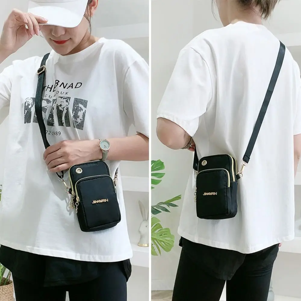 Women Sports Arm Bag With Headphone Plug 3 Layer Wallet Shoulder Bag Phone Crossbody Bags Cell Phone Pouch Coin Purse