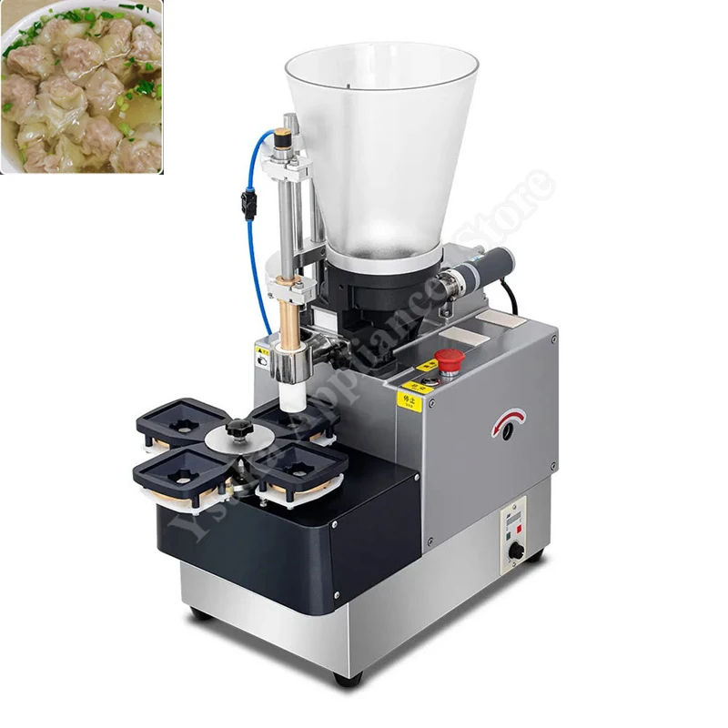 Dumpling Maker Semi-Automatic Tabletop Stainless Steel Wonton Making Machine 220V 200W Commercial Household Small Wonton Maker