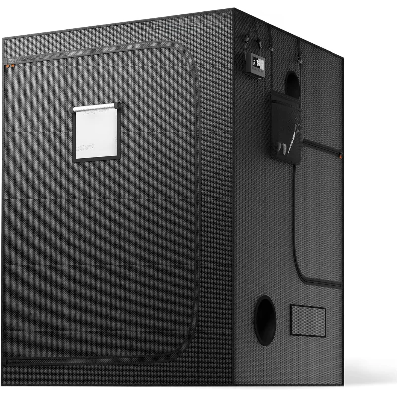 

5x5x6.6 Pro-Grade Grow Tent, 60"x60"x80", with Observation Window and Floor Tray, 1680D Thicken Mylar Canvas Hydro