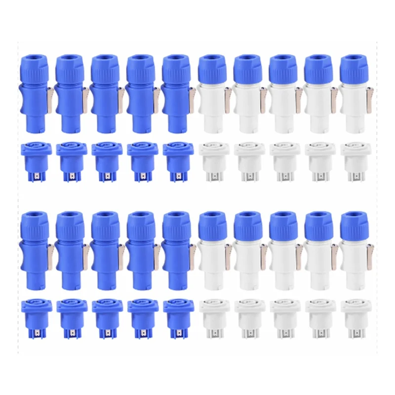 A73E-40Set Powercon Typ A NAC3FCA+NAC3MPA-1 Chassis-Stecker-Panel-Adapter