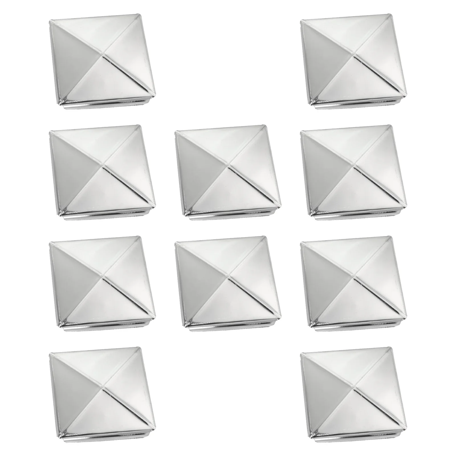 1/10Pcs Square Pipe Stainless Steel Hole Plug- Insert End Cap Decorative Pyramid Shape Post Cap Cover 40/50/60/80/100mm
