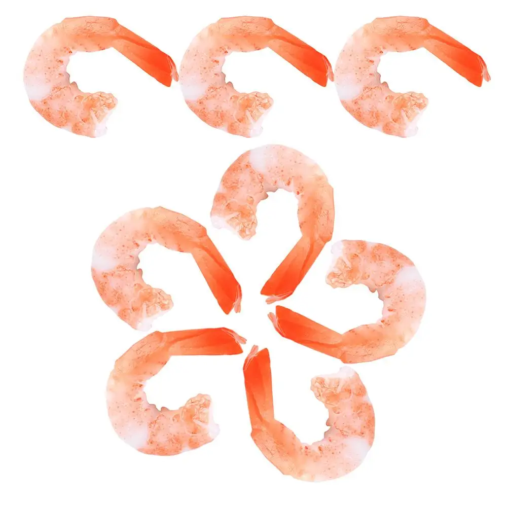 

8 Pcs Imitation Shrimp Fake Model Artificial Simulated Decor for Party Pvc Food Simulation Seafood