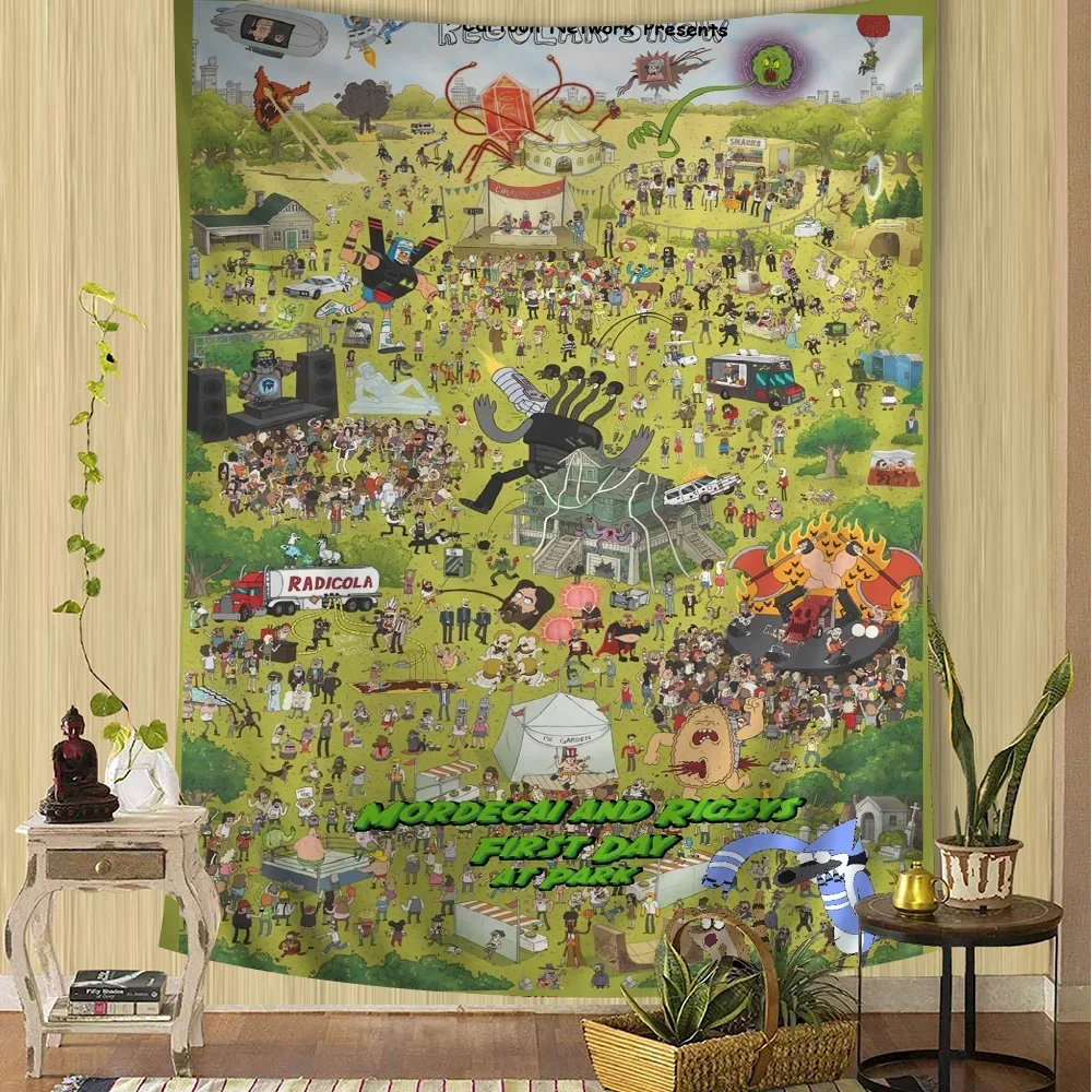 R-Regular Cartoon Show Printed Large Wall Tapestry Hanging Tarot Hippie Wall Rugs Dorm Home Decor