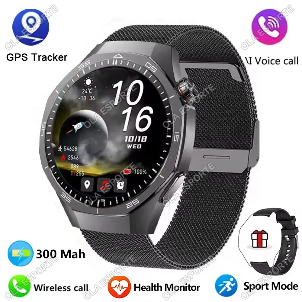 2025 Nieuwe Voor Android ios Smart Horloge Mannen HD AMOLED Scherm GPS Motion traject Hartslag Bluetooth Oproepen SmartWatch Waterdicht