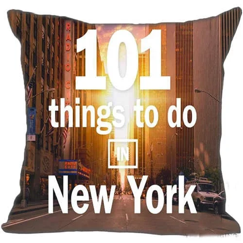 Funda de almohada personalizada de Nueva York para el hogar, funda de almohada cuadrada con cremallera para dormitorio, Hotel, funda de cojín decorativa para coche (un lado)