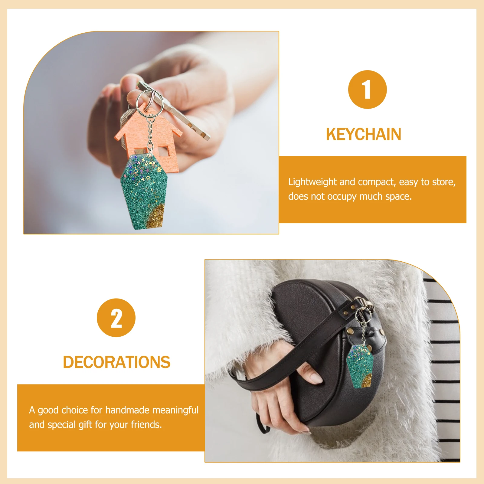 

2pcs Keychain Diy Resin Jewelry Accessories Making Coffin Silicone Pendant Mold Keychain Pendant Mold Gifts