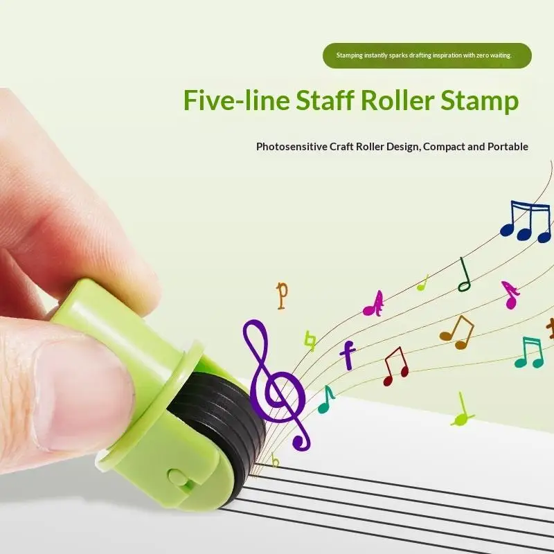 Music Staff 5 Line Rolling Ink Pattern Stamp For Music Teaching Learning Classroom Home Handwriting Use