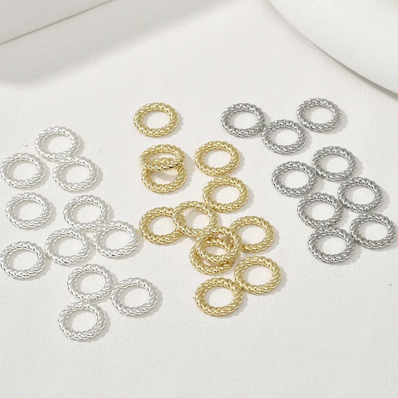 14k Gold Color-preserving Closed-mouth Twist Twist Circle Spacer Connecting Ring DIY Bracelet Necklace Earrings Beaded Material