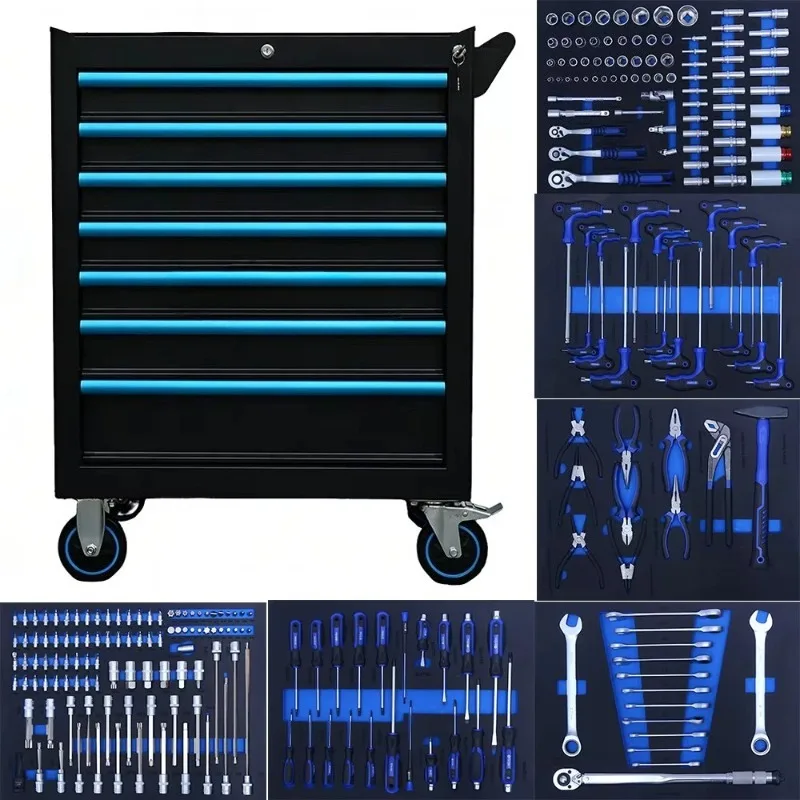 

5-Drawer cabinet with 245-piece kit,auto repair shop steel storage cabinet,garagebox,professional cart