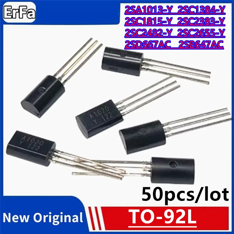 50pcs 2SA1013 2SC1384 2SC1815 2SC2383 2SC2482 2SC2655 -Y A1013 C1384 C1815 C2383 C2482 C2655 2SD667AC 2SB647AC D667 B647 TO-92L