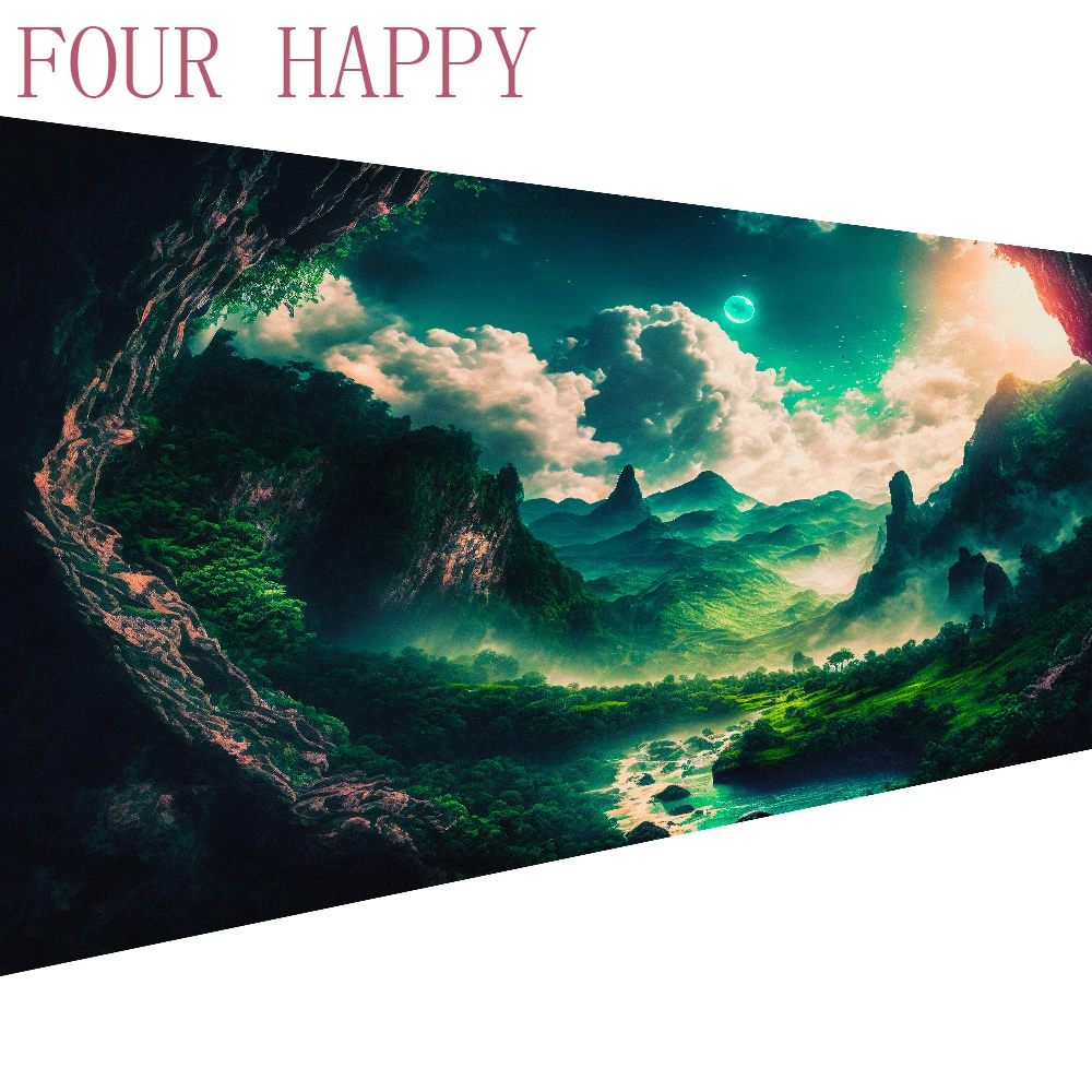 

Large 5D Diamond Painting for Home Decor, Landscape Wall Art, Full Round Drill, Landscape, Mountain and Forest, DIY