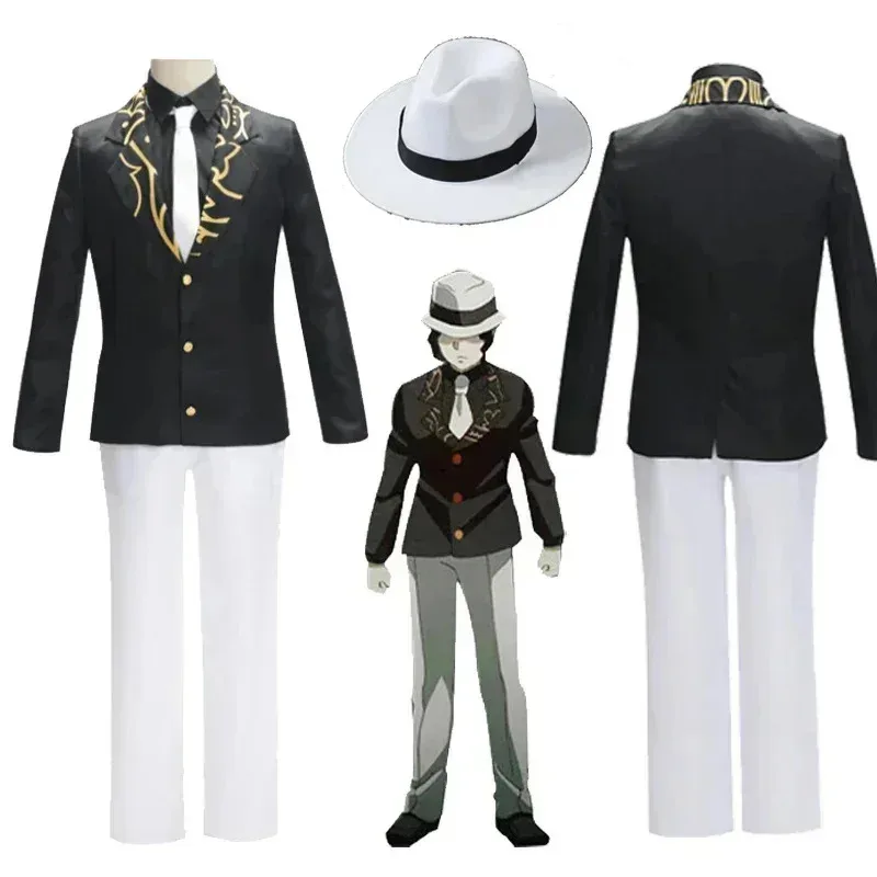

Anime Cosplay Kibutsuji Muzan Uniform Hat Suit Halloween Costume Men Women l;vl478