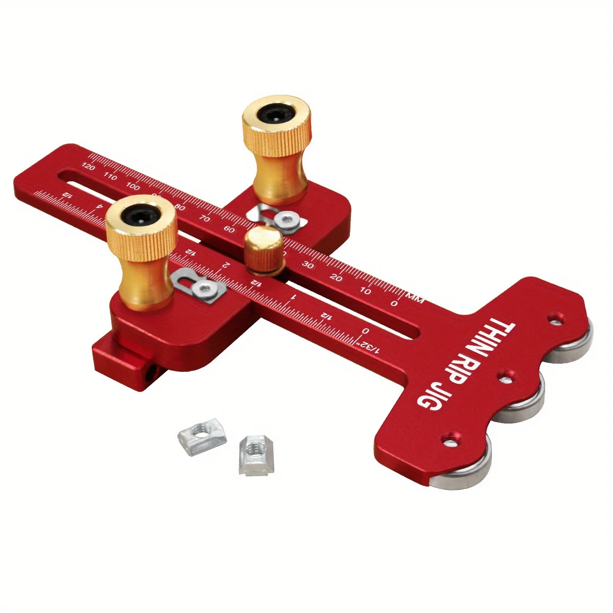 Thin Rip Table Saw Jig,3 Pulleys Thin Rip Jig for Making Repetitive Narrow Strip Cuts, Table Saw Guide Fits for 19# 30# T Slot