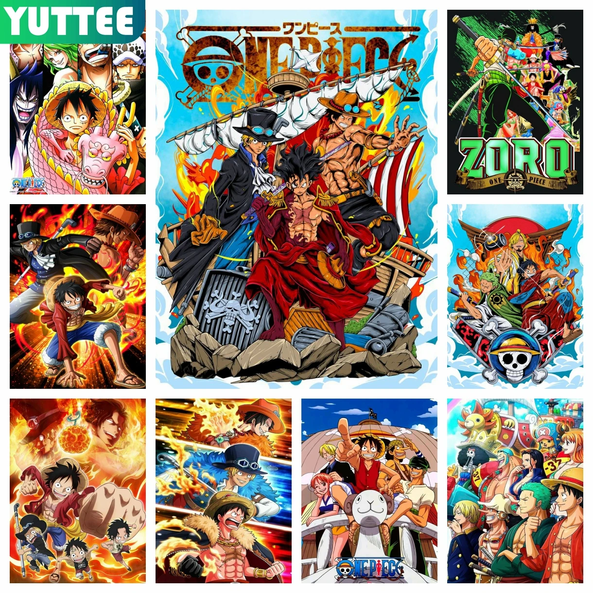 

One Piece Luffy 5D DIY Diamond Painting Mosaic Japan Anime Embroidery Cross Stitch Picture Home Decor Children's Gifts