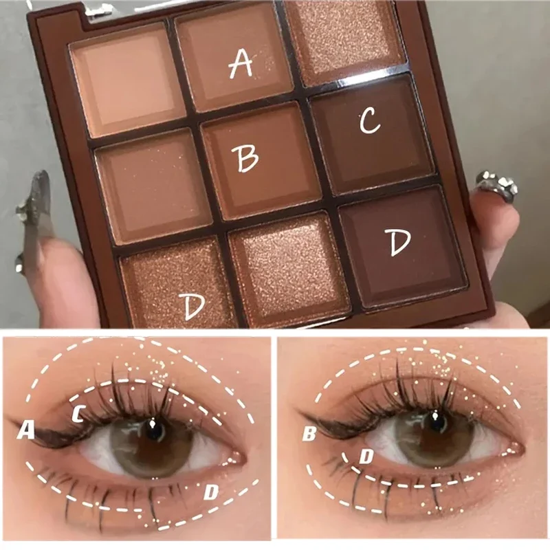 Chocolade Oogschaduwpalet Matte Parelwitte Glitter Oogschaduw Palet Langdurige Glans Oogpigmenten Koreaanse Make-Up Cosmetica