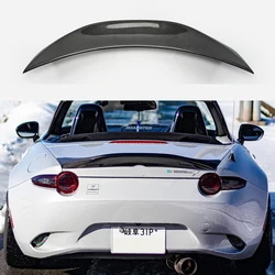 For Mazda MX5 Miata ND RF LMS Style Confiber Fiber Glass Unpainted Duckbill Spoiler Trunk Wing Lip Racing AccessoriTrim