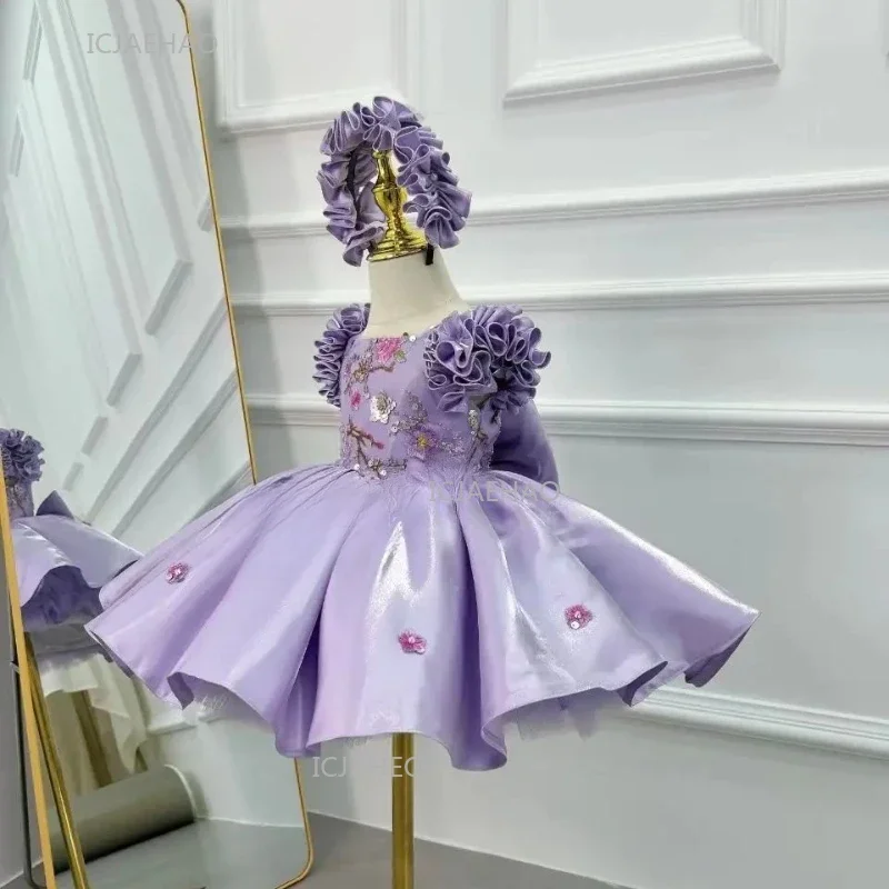 Elegant Wedding Dresses Flower Girl Gown Clothes Party Dress Children Girls Piano Recital Costume Birthday Performance Outfit
