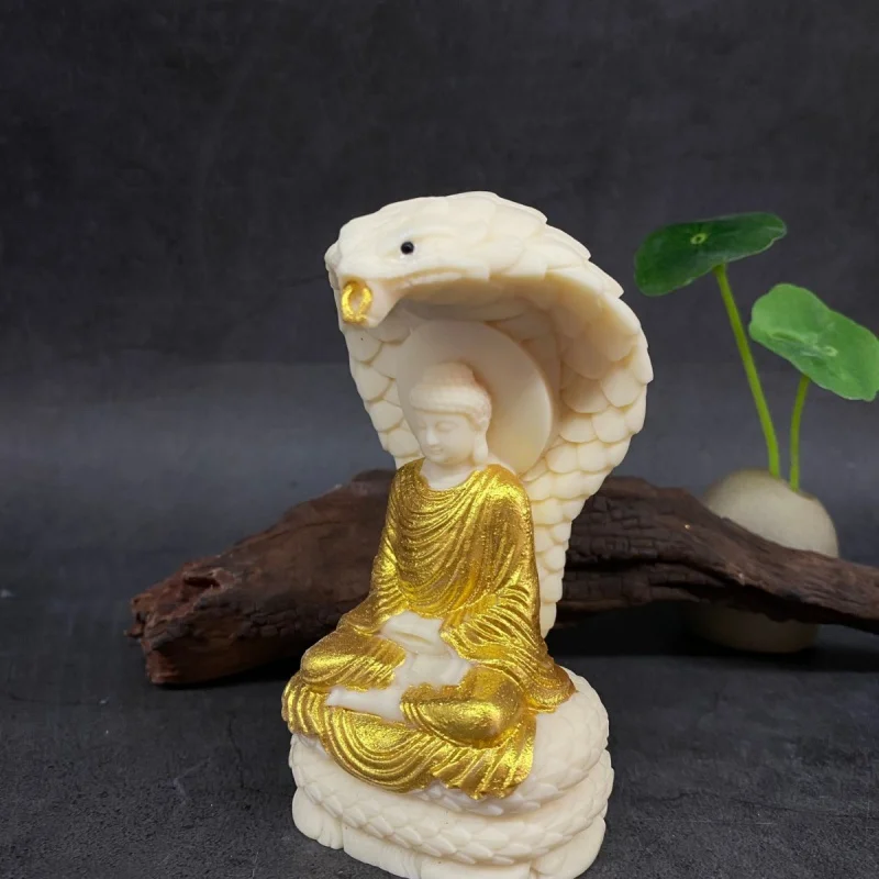 Ivory Nut Carved Snake Buddha Ornaments12*7cmHome Living Room Desktop Office Crafts Decoration Factory Wholesale