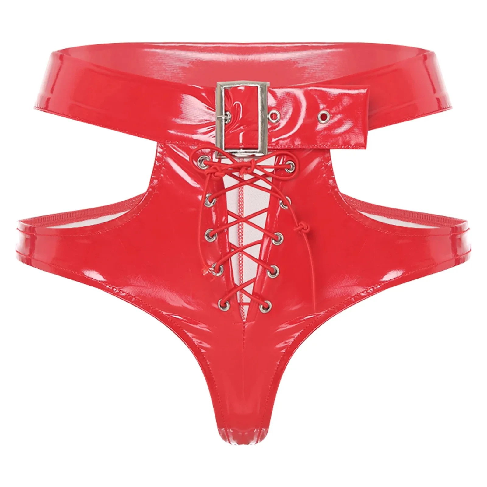 

Женские шорты из ПВХ с мокрым эффектом и высокой талией, шорты с ремешками в стиле панк, готический, с металлической пряжкой, короткие шорты Rave Dance Party Clubwear