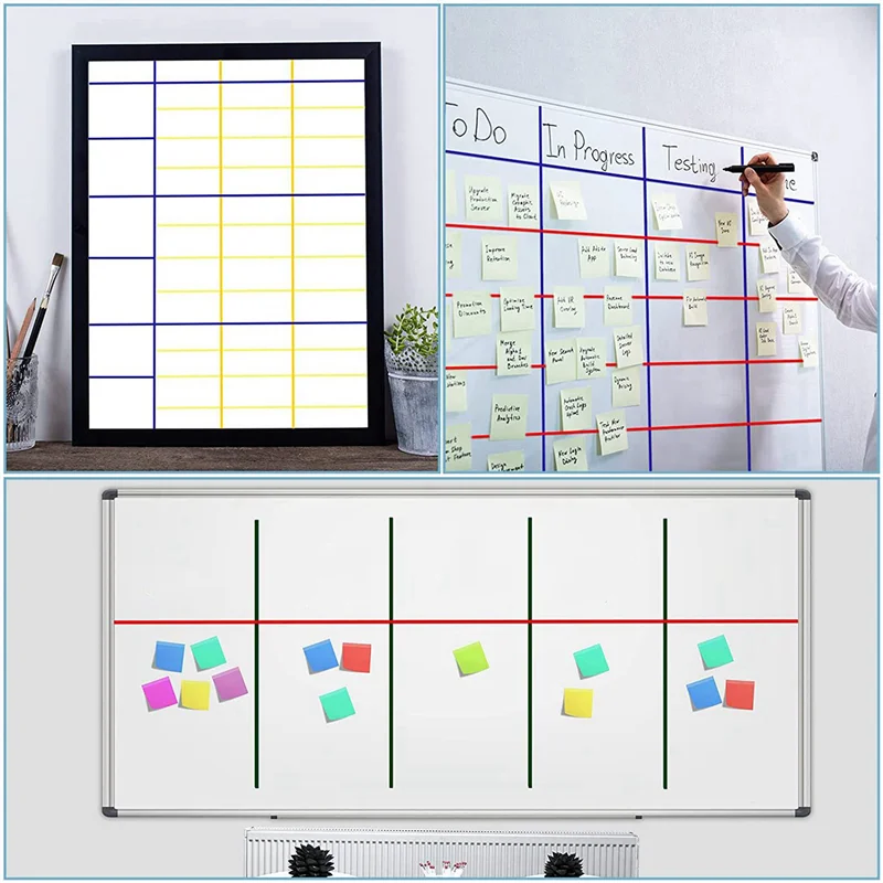 

48 Rolls Whiteboard Thin Tape 216 Feet Per Roll 1/8 Inch Art Graphic Chart Grid Electrical Tape Dry Erase Tape, 6 Colors