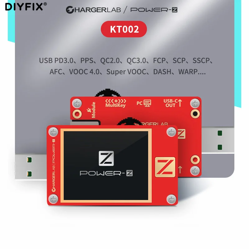 

ChargerLAB Power-Z KT002 USB-A PD Tester Voltage & Current Tester Power & Capacity Tester