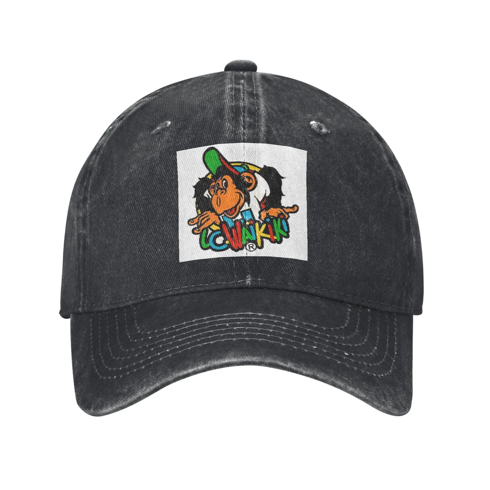 Monkey Lc Waikiki Singe  Washed Denim Cap Casual Baseball Caps Adjustable Hat Summer Unisex Baseball Hats