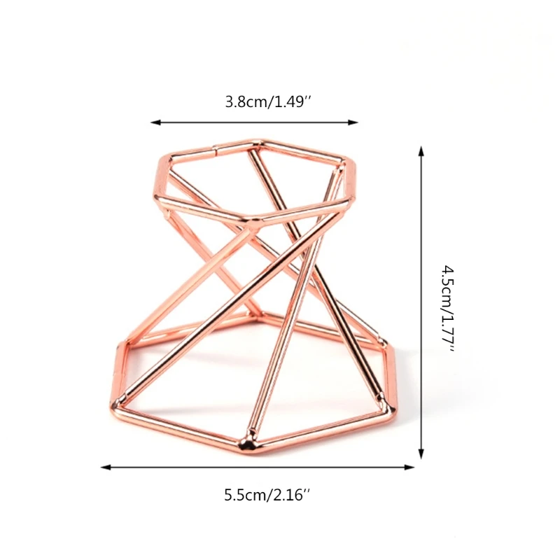 L21A โลหะสำหรับเลนส์คริสตัล Ball Sphere Globe ผู้ถือ Swirl ขาฟองน้ำแต่งหน้า Organizer Rack Home Decor