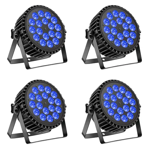 U'King 4 adet 200W LED Par ışık DMX512 18x8W RGBW LED yıkama ışık efekti düz ışık DJ Disco parti kulübü düğün sahne ışığı