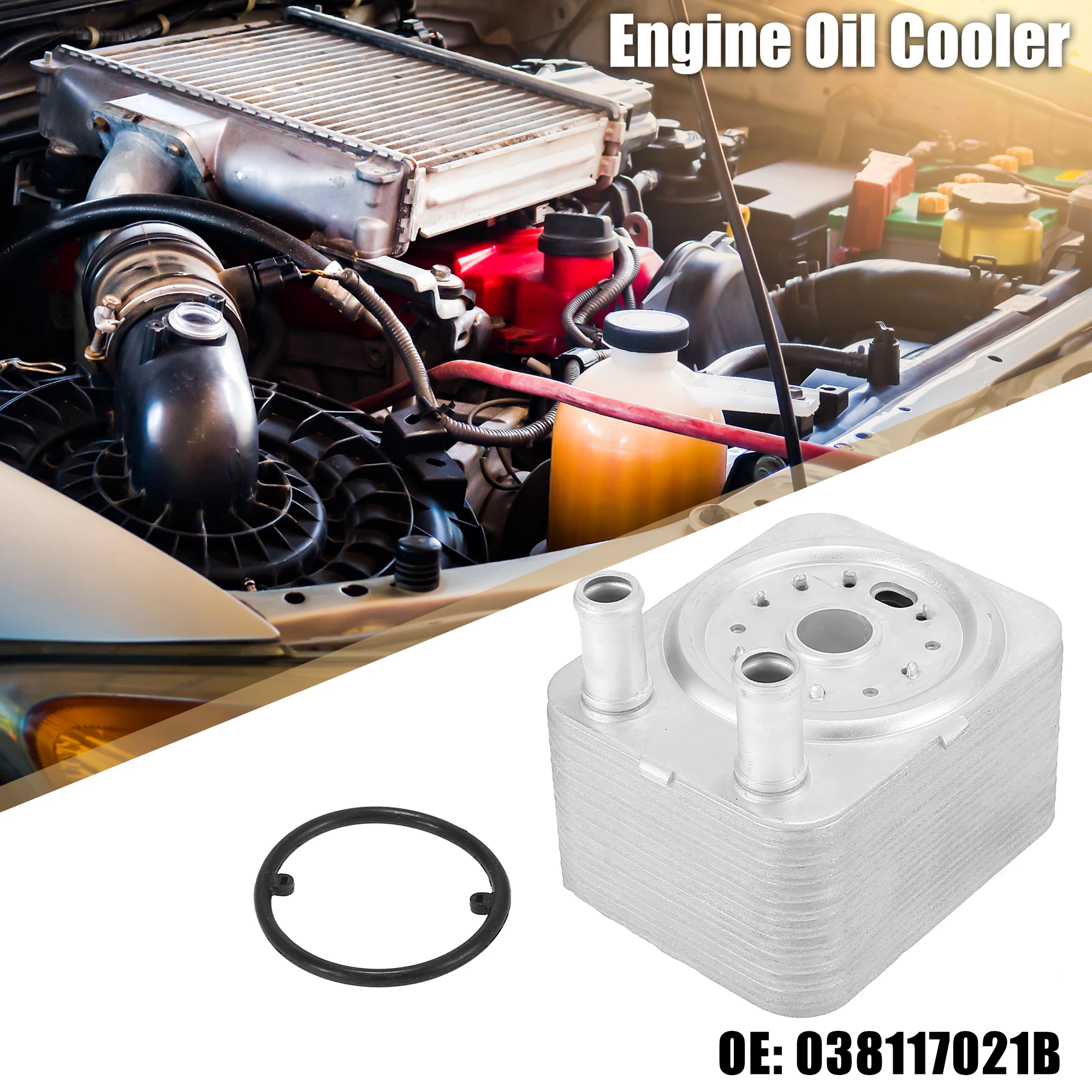 UXCELL 038117021B Automatic Engine Oil Cooler 20 Rows for Volkswagen Touareg 2004-2011